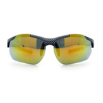 Polarized Xloop Mens Wrap Around Sport Rimless Oval Plastic Sunglasses