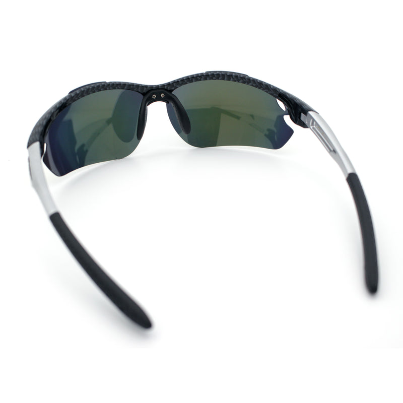 Polarized Xloop Mens Wrap Around Sport Rimless Oval Plastic Sunglasses