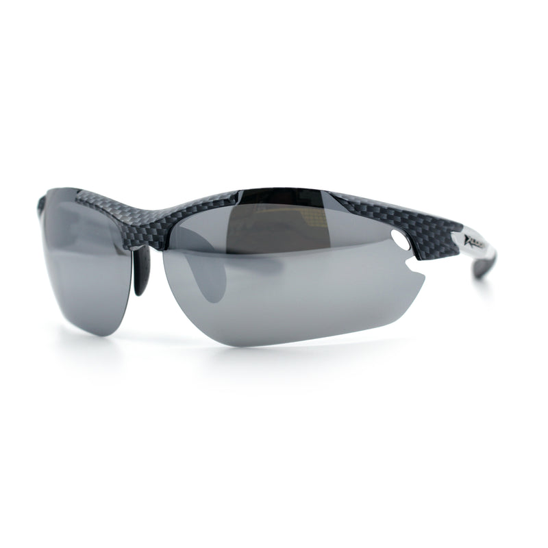 Polarized Xloop Mens Wrap Around Sport Rimless Oval Plastic Sunglasses