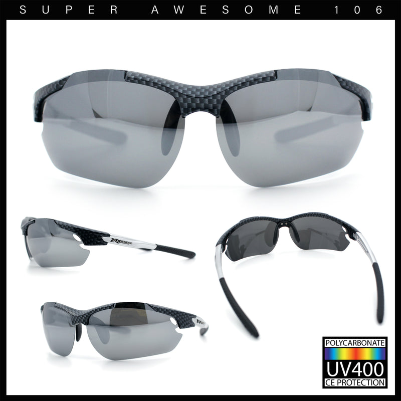 Polarized Xloop Mens Wrap Around Sport Rimless Oval Plastic Sunglasses