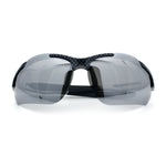 Polarized Xloop Mens Wrap Around Sport Rimless Oval Plastic Sunglasses