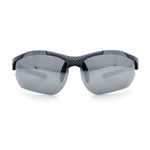 Polarized Xloop Mens Wrap Around Sport Rimless Oval Plastic Sunglasses
