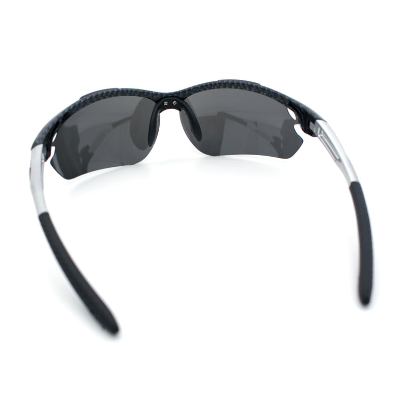 Polarized Xloop Mens Wrap Around Sport Rimless Oval Plastic Sunglasses