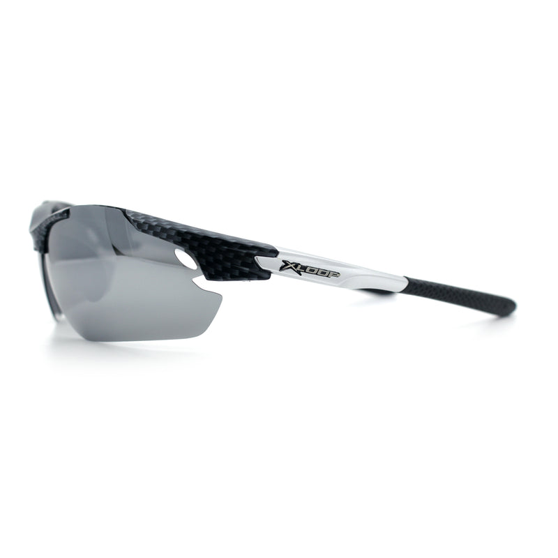 Polarized Xloop Mens Wrap Around Sport Rimless Oval Plastic Sunglasses