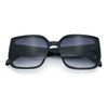 Womens Rectangle Designer Diamond Pleat Embossed Arm Plastic Fashion Sunglasses