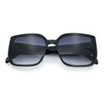 Womens Rectangle Designer Diamond Pleat Embossed Arm Plastic Fashion Sunglasses