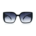 Womens Rectangle Designer Diamond Pleat Embossed Arm Plastic Fashion Sunglasses