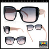 Womens Rectangle Designer Diamond Pleat Embossed Arm Plastic Fashion Sunglasses