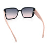 Womens Rectangle Designer Diamond Pleat Embossed Arm Plastic Fashion Sunglasses