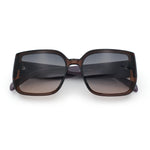 Womens Rectangle Designer Diamond Pleat Embossed Arm Plastic Fashion Sunglasses