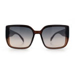 Womens Rectangle Designer Diamond Pleat Embossed Arm Plastic Fashion Sunglasses