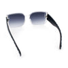 Womens Rectangle Designer Diamond Pleat Embossed Arm Plastic Fashion Sunglasses