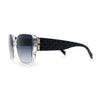 Womens Rectangle Designer Diamond Pleat Embossed Arm Plastic Fashion Sunglasses