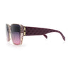 Womens Rectangle Designer Diamond Pleat Embossed Arm Plastic Fashion Sunglasses