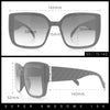Womens Rectangle Designer Diamond Pleat Embossed Arm Plastic Fashion Sunglasses
