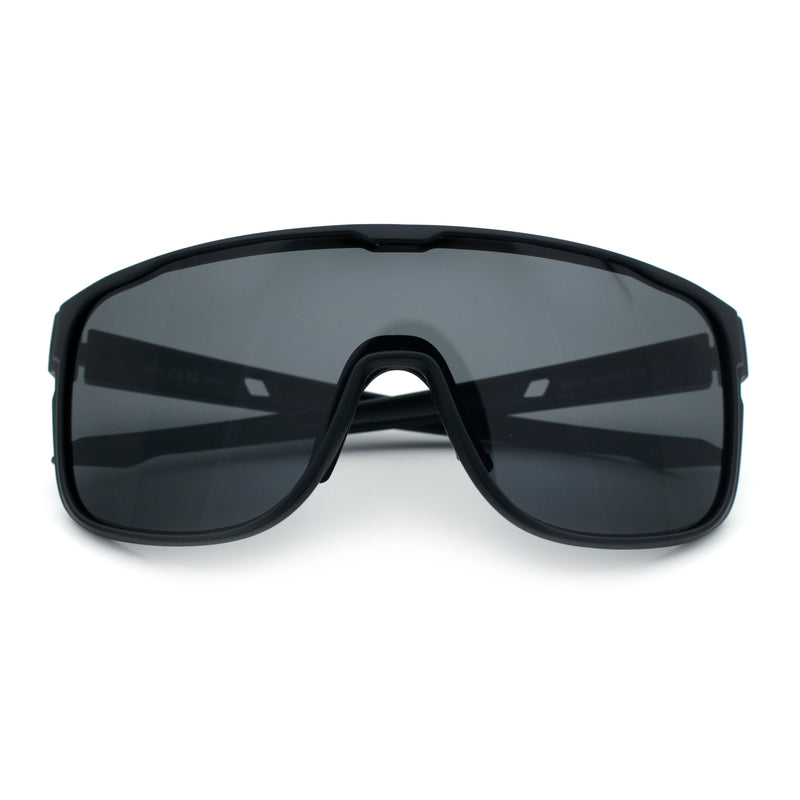 Classic Oversized Mens Shield Sport Plastic Minimal Color Mirror Lens Sunglasses