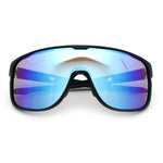 Classic Oversized Mens Shield Sport Plastic Minimal Color Mirror Lens Sunglasses