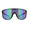Classic Oversized Mens Shield Sport Plastic Minimal Color Mirror Lens Sunglasses