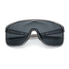 Classic Oversized Mens Shield Sport Plastic Minimal Color Mirror Lens Sunglasses