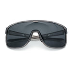 Classic Oversized Mens Shield Sport Plastic Minimal Color Mirror Lens Sunglasses