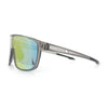 Classic Oversized Mens Shield Sport Plastic Minimal Color Mirror Lens Sunglasses