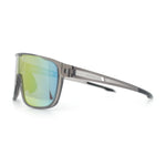 Classic Oversized Mens Shield Sport Plastic Minimal Color Mirror Lens Sunglasses