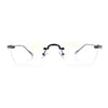 Rimless Rectangle Celtic Cross Luxury Fashion Blue Light Filter Clear Lens Eyeglasses