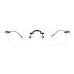 Rimless Rectangle Celtic Cross Luxury Fashion Blue Light Filter Clear Lens Eyeglasses