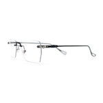 Rimless Rectangle Celtic Cross Luxury Fashion Blue Light Filter Clear Lens Eyeglasses