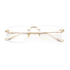 Rimless Rectangle Celtic Cross Luxury Fashion Blue Light Filter Clear Lens Eyeglasses