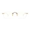 Rimless Rectangle Celtic Cross Luxury Fashion Blue Light Filter Clear Lens Eyeglasses