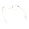 Rimless Rectangle Celtic Cross Luxury Fashion Blue Light Filter Clear Lens Eyeglasses