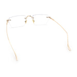 Rimless Rectangle Celtic Cross Luxury Fashion Blue Light Filter Clear Lens Eyeglasses