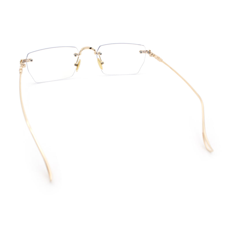 Rimless Rectangle Celtic Cross Luxury Fashion Blue Light Filter Clear Lens Eyeglasses