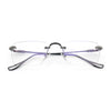 Rimless Rectangle Celtic Cross Luxury Fashion Blue Light Filter Clear Lens Eyeglasses