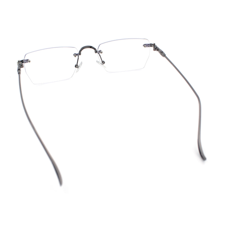 Rimless Rectangle Celtic Cross Luxury Fashion Blue Light Filter Clear Lens Eyeglasses