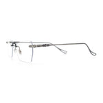 Rimless Rectangle Celtic Cross Luxury Fashion Blue Light Filter Clear Lens Eyeglasses