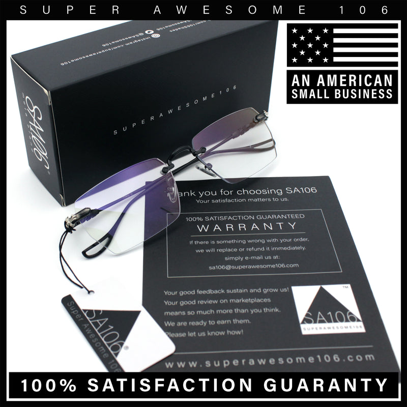 Rimless Rectangle Celtic Cross Luxury Fashion Blue Light Filter Clear Lens Eyeglasses
