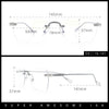 Rimless Rectangle Celtic Cross Luxury Fashion Blue Light Filter Clear Lens Eyeglasses