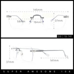 Rimless Rectangle Celtic Cross Luxury Fashion Blue Light Filter Clear Lens Eyeglasses