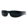 Mens Winged Skull Emblem Mad Dog Narrow Rectangle Hardcore Manly Sunglasses