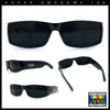 Mens Winged Skull Emblem Mad Dog Narrow Rectangle Hardcore Manly Sunglasses