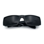 Mens Winged Skull Emblem Mad Dog Narrow Rectangle Hardcore Manly Sunglasses