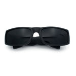 Mens Winged Skull Emblem Mad Dog Narrow Rectangle Hardcore Manly Sunglasses