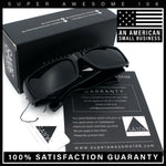 Mens Winged Skull Emblem Mad Dog Narrow Rectangle Hardcore Manly Sunglasses