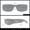 Mens Winged Skull Emblem Mad Dog Narrow Rectangle Hardcore Manly Sunglasses