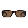 Mens Winged Skull Emblem Mad Dog Narrow Rectangle Hardcore Manly Sunglasses