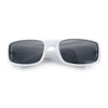Mens Winged Skull Emblem Mad Dog Narrow Rectangle Hardcore Manly Sunglasses