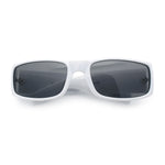 Mens Winged Skull Emblem Mad Dog Narrow Rectangle Hardcore Manly Sunglasses
