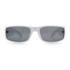 Mens Winged Skull Emblem Mad Dog Narrow Rectangle Hardcore Manly Sunglasses